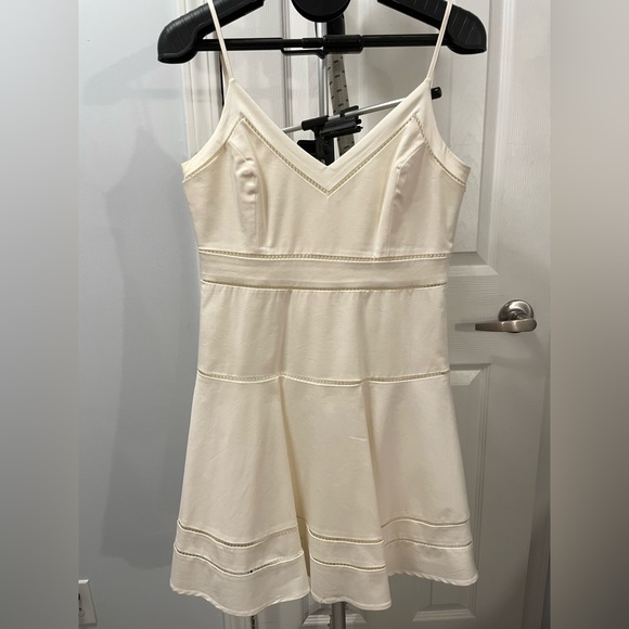 Parker White V-Neck Mini Dress - Picture 2 of 6